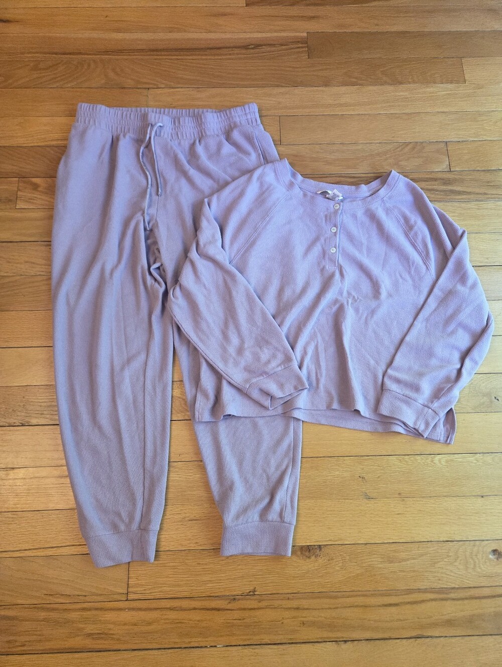 Victoria's Secret Lavender Long Sleeve Thermal Pajama Set